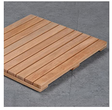 Rechteckige Badematte aus Holz,Mehrzweck-Badematte aus Bambus,Duschmatten aus Holz,Badematte aus Bambusholz für Badezimmer und Haustür,modernes Bauernhaus-Badematten-Dekor,anpassbar,75 x 90 cm