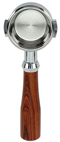 Saluaqui E61 Bodenloser Siebträger, Doppelter Kaffeebrühgriff mit Einlagigem Filter, Kompatibel mit Expobar, Rancilio, für Profitec Go (E Redwood)