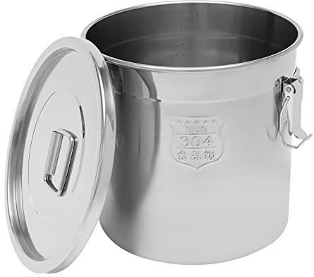 Tenddya Contenitore ermetico per cereali da cucina, in acciaio inox, con coperchio e morsetto di bloccaggio (6 L)