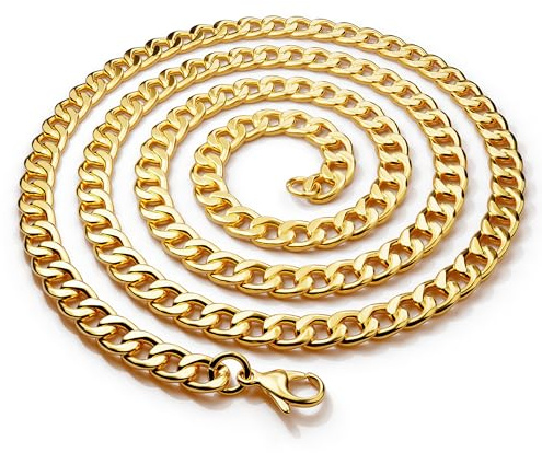 DVRK® Goldkette Herren 55 cm Wasser- und Schweißbeständig – Herren Kette Gold aus 316L Edelstahl – Halskette Kubaner Stil – Schmuck für Männer