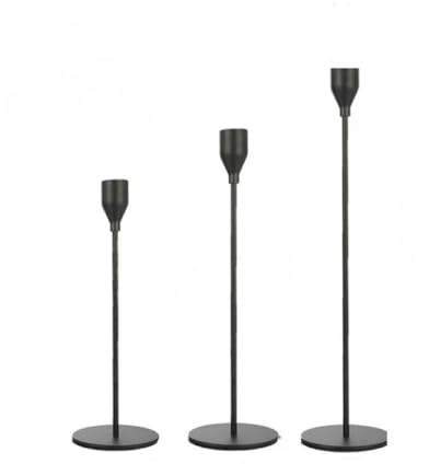 Cadzyre kerzenhalter schwarz für stabkerzen 6-teiliges Set | 33/28/23 cm Stab kerzenständer metall Candlelight Dinner, Wohnkultur, Hochzeit Vintage dekorativer