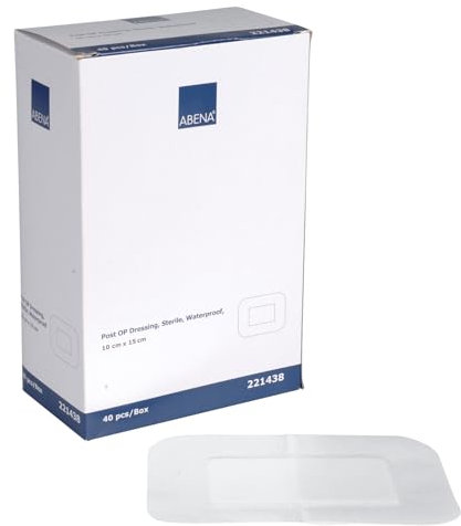 ABENA Duschpflaster wasserfest – 15x10 cm – 40 Stück, Wundpflaster steril, groß & einzeln verpackt – Pflaster sensitiv für empfindliche Haut – ideal zur Pflege nach OP, bei Schnitten & Kratzern