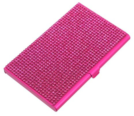 DIYEAH Rhinestone Visitenkartenetui Aluminiumlegierung Eleganter Kartenhalter Für Damen Resistent Gegen Fingerabdrücke Und Vielseitig Für Geschäfts Und Kreditkarten