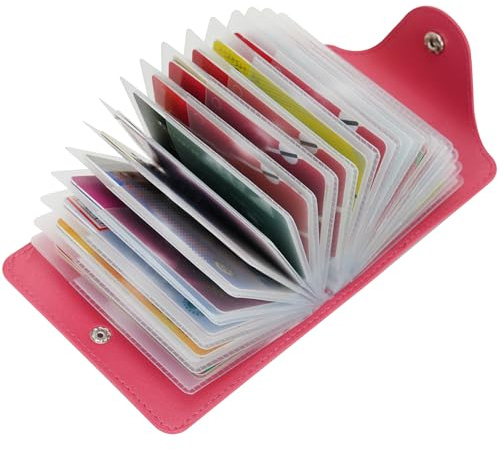 GERIINEER Credit Card Holder Leather Wallet for Women and Men Bank Card Case Wallet ID Card Organiser Business Card Case - 40 Card Slots