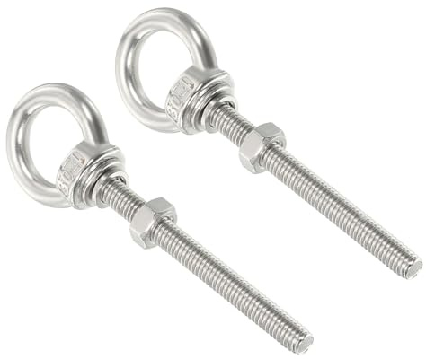 QUARKZMAN M5 3/16x1.97 Occhielli In Acciaio Inossidabile Con Dadi E Rondelle Per Sollevamento E Sospensione, 2 Pezzi