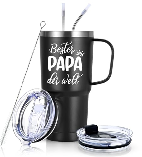 Livole Regalo para el día del padre para papá, hombres, él, padre regalo de hija, hijo, mejor papá del mundo, vaso de cerveza para padre, regalos de Navidad, copa de vino de acero inoxidable de 20 oz