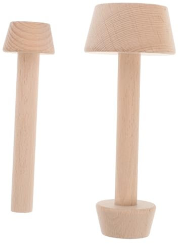 UTHCLO Wooden Egg Tart Molds Presser Double Sided Tamper for Baking Pastry Shaper Tool Set with Large and Small Handheld Tamper Kitchen Baking Accessories