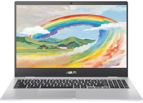 ASUS Laptop Chromebook CX1, pantalla LED FHD de 15.6 pulgadas (1920 x 1080), procesador Intel Celeron N4500, 8 GB de RAM, 64 GB eMMC, Chrome OS, plata, tarjeta micro SD TWE de 64 GB