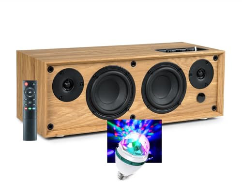 Pickering Enceinte bibliothèque HiFi 150 W en Bois 'Cosy WS702-150W Entrée TV Audio, câble Optique, Bluetooth 5,0, DIAMS LED