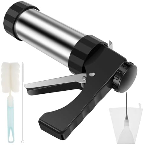 JANZU Churrera Churro Maker Machine Kit de Acero Inoxidable para Hacer Churros con 3 Boquillas Diferentes para Pastelera Hueca