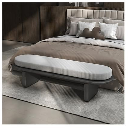 Bettbank Italienischer minimalistischer Nachttischhocker, Schlafzimmer, weicher Nachttischhocker, Bettcouch, Schuhbank, Garderobensofa, Lange Bank Schlafzimmerbank(Dark Gray)