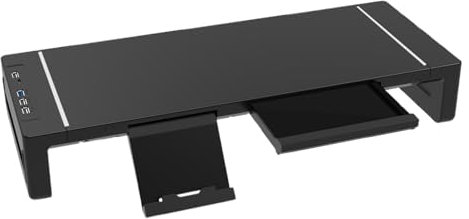 Skärmstativhöjare, höjdjusterbart datorstativ, 52 x 20 x 8,5 cm, hopfällbara höjare med förvaringslåda, perfekt för arbetsplats, skrivbord, skrivare, bord, , TV, bärbar dator