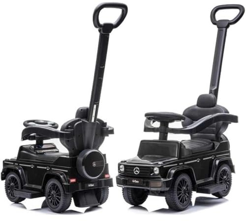 Enero Toys Mercedes-Benz Rutscher/Lauflernwagen 3in1 mit Schiebestange, Sicherheitsbügel, Stauraum, Schwarz, 12-36 Monate
