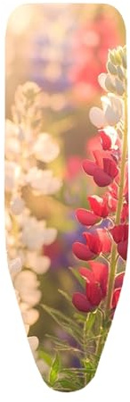 Copriasse da Stiro Elegante Fiore Rosso Fodera Copri Ferro da Stiro Riflettente al Calore per Stiratura Rapida Mollettone Copertura Copri Asse da Stiro Universale Montaggio Facile 120x40cm