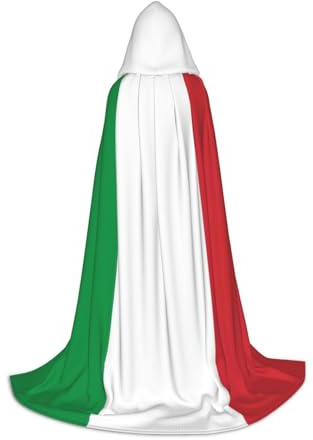 RRhgipp Italy Flag Hooded Cape Cloak Long Cape Vampire Witch Carnival Halloween Teenager Wizard Costume Child