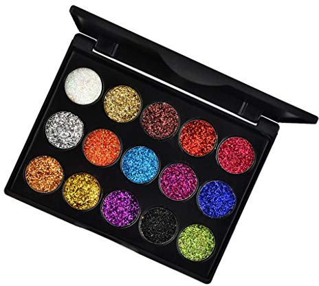 15 Color Glitter Eyeshadow Palette Mermaid Smudgeproof Eye Makeup Powder Set 02, Style 2