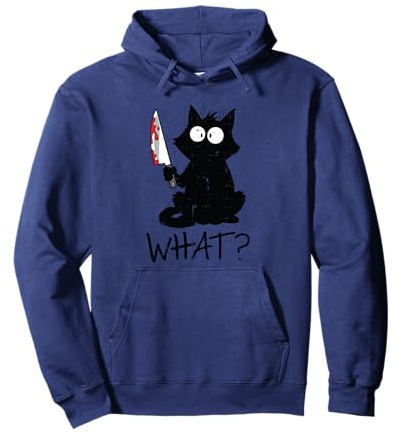 Couteau de Chat Noir Quel Costume d'halloween Amusant pour Femmes, Hommes et Enfants Sweat à Capuche
