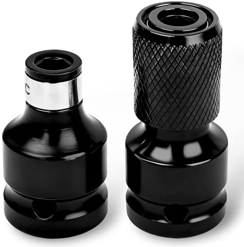 2 Pcs 1/2 to 1/4 Socket Adapter, Impact Socket Adapter Converter for Impact Wrench Adapter and Screwdriver Bit Holding Socket