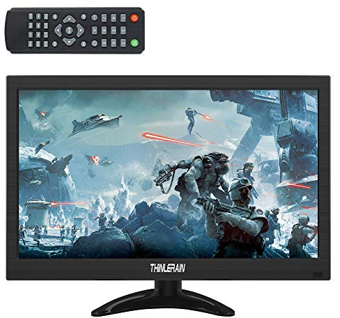 Thinlerain 13,3-Zoll-Monitor 1366 x 768 LED-Bildschirm mit HDMI/VGA/BNC/USB/AV Kleiner Monitor für Fire Stick, Computer, PC, Laptop, Windows, integrierter Lautsprecher