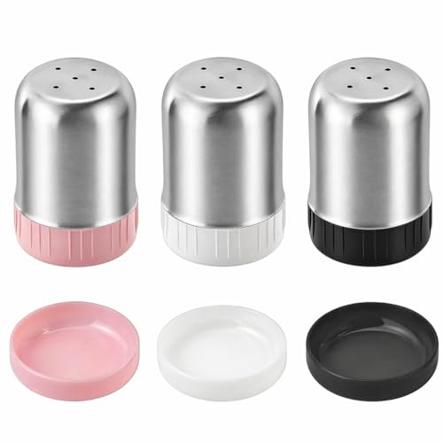 3 Stück Mini Salzstreuer, Salz und Pfefferstreuer Klein mit Deckel,Salz Edelstahl für Gewürzstreuer,Edelstahl Salzstreuer Mini für Unterwegs,Camping, Reisen, Bento Box und Outdoor
