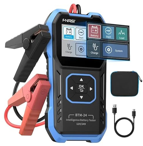 Tester digitale per batteria auto 12V 24V multifunzione BTM24 - Analizzatore CCA fino a 2000A con Test Avviamento e Sistema di Carica – Display Colore 2,4” – Compatibile AGM GEL EFB Piombo Acido