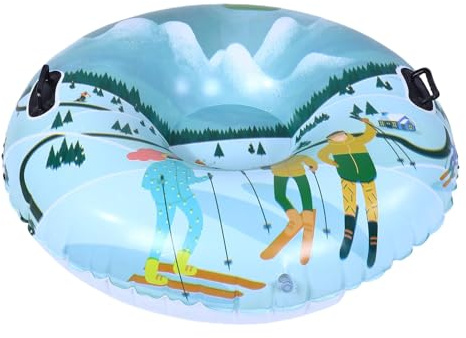 GYZOUKA Tubo de Nieve de PVC de 41,3 Pulgadas, Tubo de Trineo Inflable con Base de Cojín de Aire de Seguridad, Ideal para Niños y Adultos, Conveniente para Deportes de Invierno