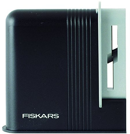 Fiskars Scherenschärfer, Für Rechtshänderscheren, Keramik-Schleifköpfe/Kunststoff-Gehäuse, Schwarz/Grau, 1005137