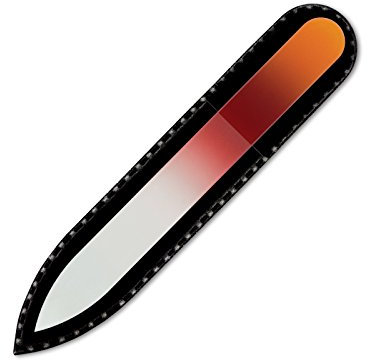 Mont Bleu Lime à ongles en verre coloré livrée dans un étui de velours noir, de petite taille - Lime en verre trempé fabriquée en République tchèque