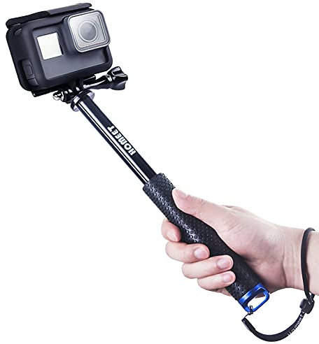 Homeet 49CM Bastone Selfie Telescopico Monopiede Allungabile Asta Impugnatura Selfie Stick per Action Camera, Hero 9/8/7/6/5/4/3+