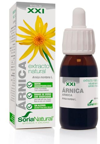 Soria Natural Árnica Extracto – Ayuda en el Tratamiento de Contusiones y Molestias Musculares – Propiedades Antiinflamatorias, Cicatrizantes y Calmantes - 100% Puro - Botella de 50 ml