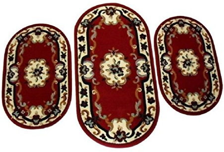 Nuovo Scendiletto Parure 3 Pezzi Ovale Garden Tris Tappeto Camera da Letto