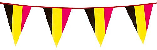 Boland 61910 – Bunting Belgium, 1 Piece, Length 10 m, Flag Chain, Plastic Garland, Hanging Decoration, Decoration Garland, Football, World Cup, Theme Party, Celebration