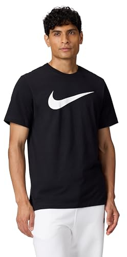 Nike Men's Sportswear Icon Swoosh T-Shirt, Black/White, X-Large