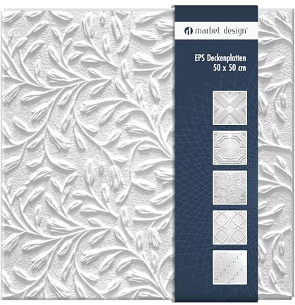 Takplattor av polystyren EPS – takpaneler, lätta och robusta i modern design (10 m² ekonomipaket WIOSNA 50 x 50 cm), takplattor, våtrum, tak