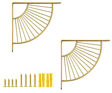 Z metnal Goldene Regalhalterungen, 250 mm, Messing, goldene Metallregale, Wanddekoration, 25,4 cm, moderne Regalhalterung für selbstgemachte schwebende Regale, Gold, 2 Stück