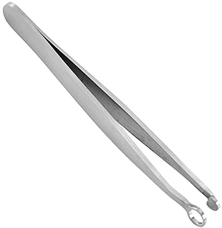 Pinzas universales para el pelo de la nariz, pinzas de acero inoxidable, punta redonda, para recortar y peinar para el cabello facial nasal, cejas, pelo encarnado