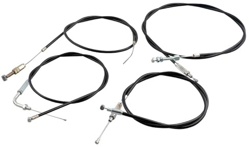 Bowdenzug Set Brems-, Gas- & Chokezug kompatibel mit Puch Maxi S/N 50 2T AC | Zuglängen: Bremszug vorn 103 cm, hinten 166 cm, Gaszug ca. 106 cm mit 90° Bogen, Chokezug 113 cm; innere PTFE-Gleithülle