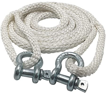 HARICSET Abschleppgurt 5 8m Hochleistungs-Abschleppgurt 4x4 Maximale Zugkraft 10T Abschleppseil Mit 2 Sicherheitshaken für Auto SUV Landwirtschaftliches Fahrzeug Yacht(Size:8m 10T)