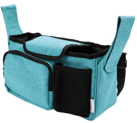 Babyruf Kinderwagen Organizer BO 200 | Babytasche | Kinderwagen Zubehör | Praktische Innenaufteilung | Wickeltasche | Isolierte Flaschenhalter | Verstellbares Schulterband | 31,5x10,5x18cm