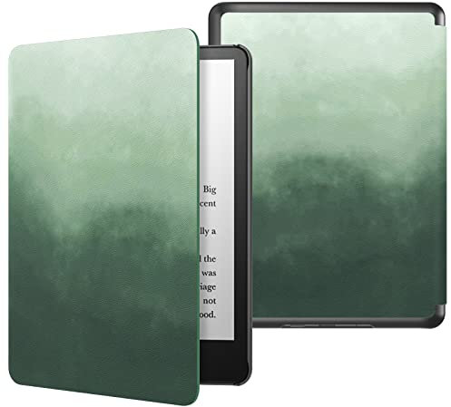 MoKo Hülle Kompatibel mit Kindle Paperwhite 11. Generation 2021,Dünne Leichte Tablet Schutzhülle mit Auto Schlaf/Aufwach PC Rücken für Kindle Paperwhite 6,8 Zoll, Signature Edition, Kiefern Grün