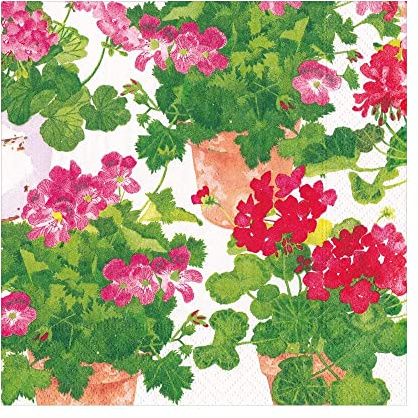 Caspari Trailing Geranium Luncheon Napkins - 20 Per Package