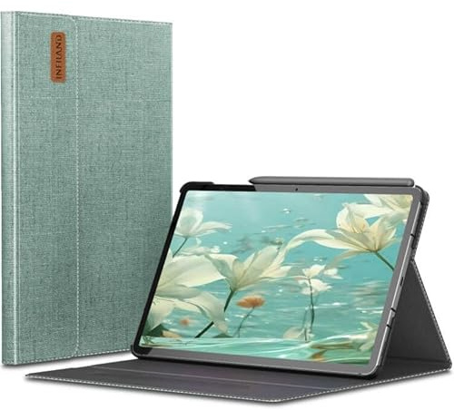 INFILAND Hülle für Samsung Galaxy Tab S10 Lite 10.9/S10 FE/S9 FE 10.9/S9 11 Tablet, mit S Pen Halter, Ultra Dünn Multi-Winkel Ständer Hülle, Auto Schlaf/Wach Funktion(Mintgrün)