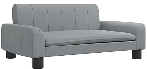 vidaXL Kindersofa, Couch für Kinder, Kindercouch mit runden Kanten, Kindersessel Minisofa Polstersofa Kindermöbel Sofa Kinderzimmer, Hellgrau Stoff