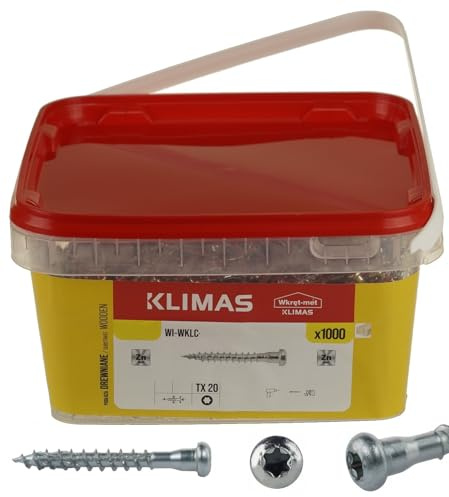 KLIMAS 1000 St. Winkelbeschlagschraube BIG BOX Holzverbinderschrauben mit ETA (5 x 40-1000 St.)