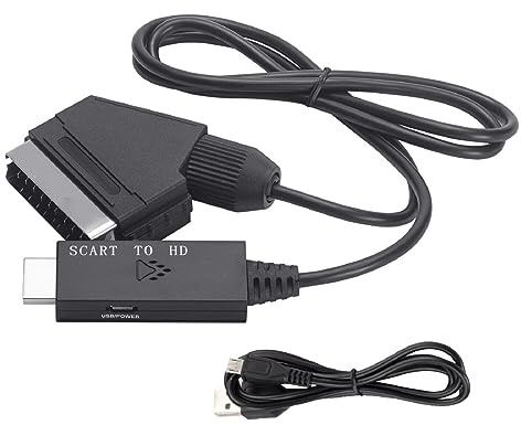 ZEZEFUFU Convertitore da SCART a HD, adattatore video HDMI digitale HD per HDTV/DVD/PAL/NTSC