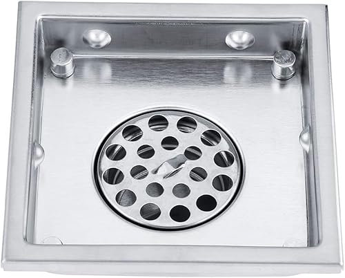 Gonyscag Quadratischer Bodenablauf aus Edelstahl bodenablauffilter Filter Spülbeckenfilter für Badezimmer Garten Küche,11 * 11cm