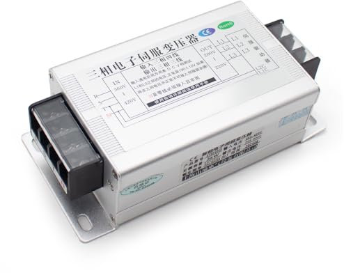 LeTkingok Transformador Servo Electrónico Inteligente Trifásico de 380V a 220V 2kw-15kw (2KW)