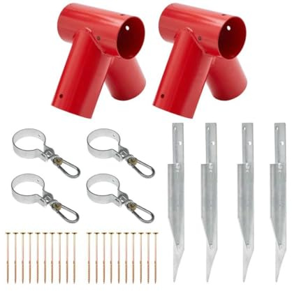 Kit per costruire un'altalena da giardino per bambini, prodotto nell'Unione Europea (rosso, 90°)