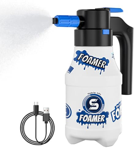 Schaumsprüher Autowaschanlage, Autowaschkanone, Elektrische Schaumkanone für Hochdruckreiniger, USB-Aufladung, 1,5 l, Handschaumsprüher, reichhaltiger Schaum für Hochdruckreiniger für Auto,