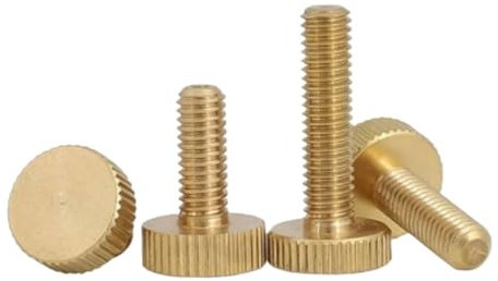 2 Stück Messing-Flachkopf-Handschrauben, Flachkopf-Handschrauben, Vorhang-Rändelschrauben(22MM_M4)